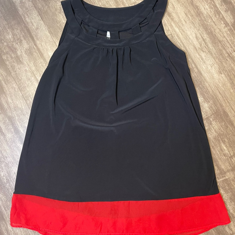 Flowy black and red blouse